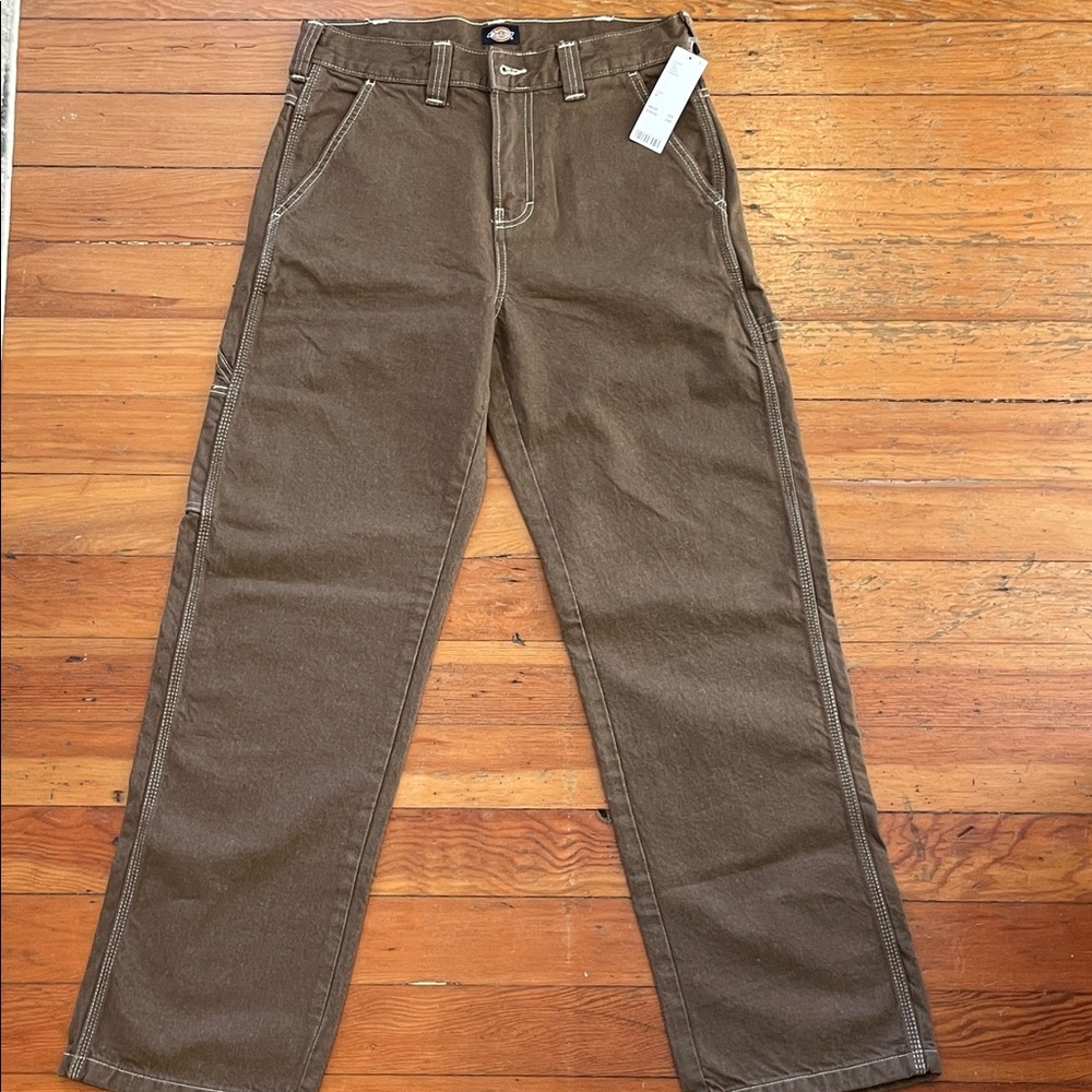 NEW- Dickies Men's Brown Straight Leg Jeans